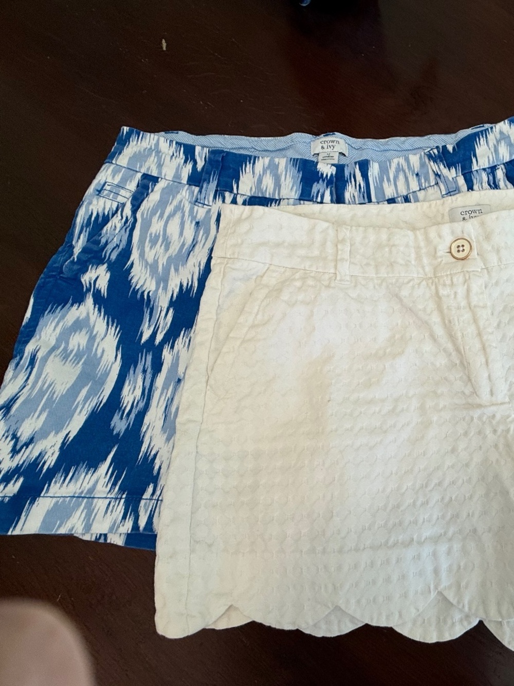 Crown & Ivy 5 inch shorts Caroline and Shelby styles EUC size 12 lot of 2
